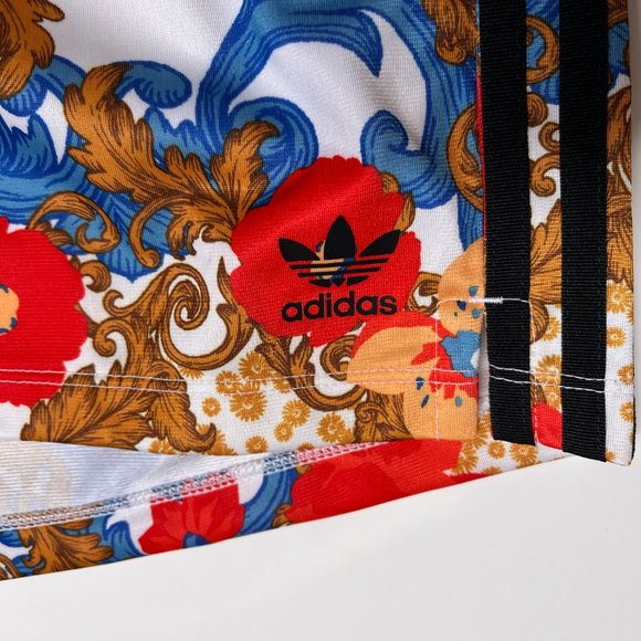 Adidas Originals x HER Studio London Size M Pull-On Shorts White Baroque Floral - Picture 5 of 5